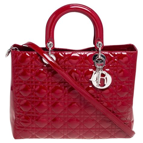 mini lady dior patent red|christian dior patent cannage mini.